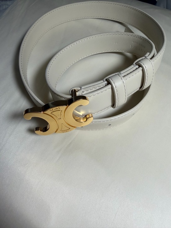 Celine Accessories - Preloved CELINE Triomphe Belt In Taurilion Leather